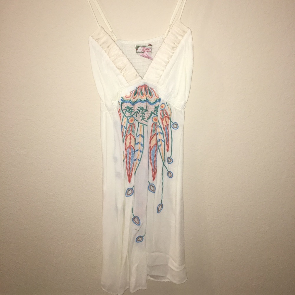 Off white embroidered dress